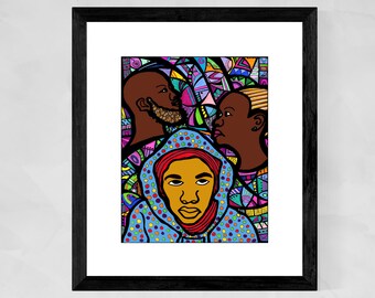 Trayvon Martin art print, Black Lives Matter, Protest Art, African American Art, Say Their Name, Social justice art, Christmas gift for him