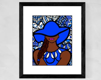 Zeta Phi art, Black sorority art, African American art, Zeta art prints, Christmas gifts for her, Black artists