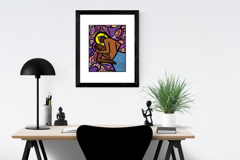 Christian art, African American art, Christian gifts, Scripture art, Christian wall art, Religious art, Christian anniversary gifts image 2