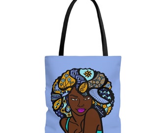 Black woman afro tote bag, African American tote bags, Black woman shopping bag, Afro gifts, Canvas totes, Christmas gifts for girlfriend