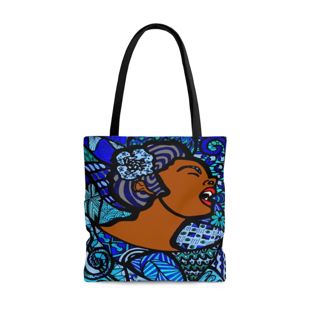 Billie Holiday Tote Bag, Black Woman Tote Bags, Large Canvas Tote