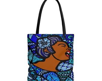 Billie Holiday Tote Bag, Black woman tote bags, Large canvas tote, Harlem Renaissance, Gifts for jazz lover, Christmas gifts for her