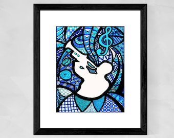 Jazz Art Prints, Jazz Poster, African American Art, Music Posters, Harlem Renaissance Art Prints, Christmas gifts for him