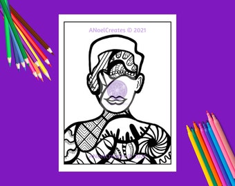 African American coloring pages, Adult coloring pages, Gifts for black women, African American art, Gifts for black girls