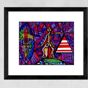 Delta Sigma art print, Black sorority art, African American art, Black woman portrait, Christmas gifts for a delta, Black artists