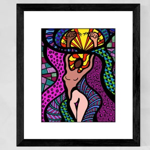 May include: A colorful abstract illustration of a person with raised arms breaking free from chains. The background is a vibrant mix of pink, purple, green, blue, and yellow.