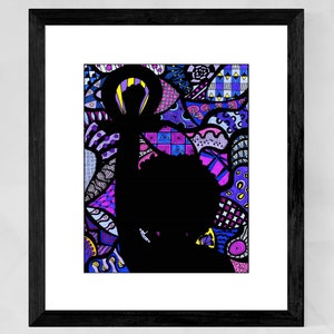Black woman art, Feminist art, Black power fist, Angela Davis, African American Art, Black woman portrait, Gifts for black women