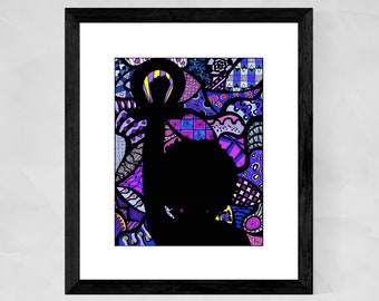 Afro woman art, Black Girl Magic, African American art prints, Black woman portrait, Christmas gifts for her, Afro art, Afro woman painting