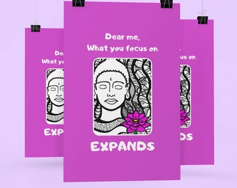 Motivational Wall Art, Affirmations, Inspirational Signs, Office Decor, Mindfulness Poster, Buddha poster, Christmas gift for her