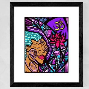 Meditation wall art, Om Symbol, Mindfulness art, African Buddhist art, African American art, Spiritual Christmas gifts, Afrocentric gifts