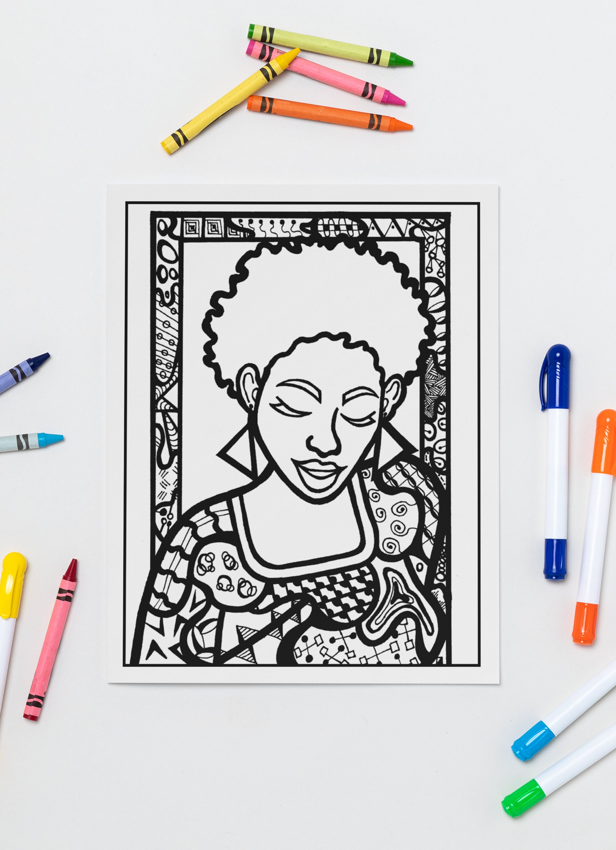 Black Coloring Books Coloring Book for Adults African Etsy