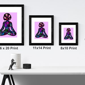 African American Art Prints, Yoga art prints, Black Yogi, Yoga Wall Art, Afro woman art, Christmas gift for her, Yoga gifts image 3