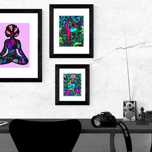 African American Art Prints, Yoga art prints, Black Yogi, Yoga Wall Art, Afro woman art, Christmas gift for her, Yoga gifts image 4