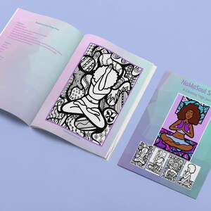 Self-care journals for black women, Yoga coloring pages, Gifts for black women, Adult coloring books, African American coloring books image 3