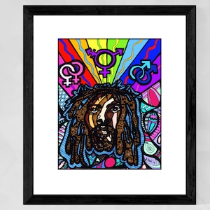 Stampa artistica di Gesù Nero, arte murale religiosa nera, arte cristiana progressista, arte queer, doni cristiani, regali per pastore