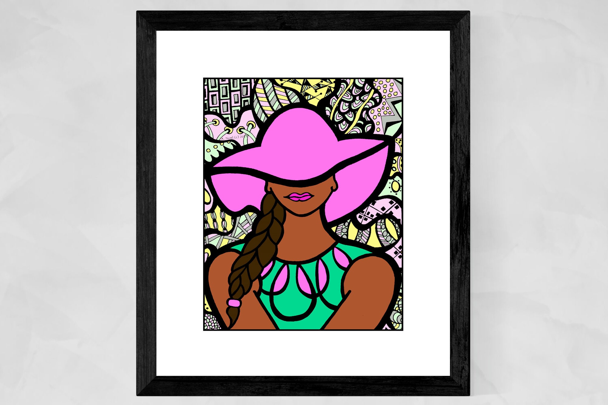 Alpha Kappa Inspired Art Pink and Green Art African - Etsy