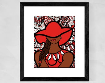 Delta Sigma Art, Delta Art Prints, Black artists, African American Art, Black woman portrait, Christmas gifts for black women