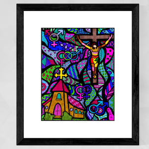 Christian wall art, Queer art print, Religious art, Protest art,  African American art, Religious gifts, Christian art, Crucifix wall art