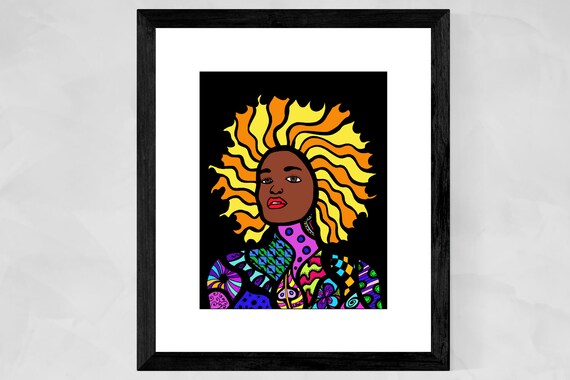 Afro punk art, Black woman wall art, Afro black women wall art prints, Black Girl Magic, Black artists, Christmas gifts for black women