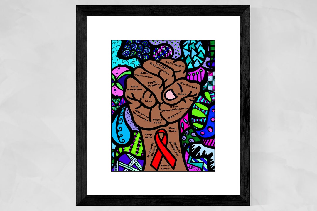 HIV Awareness Art Print, Protest Art, African American Art, Healthcare ...