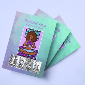 Self-care journals for black women, Yoga coloring pages, Gifts for black women, Adult coloring books, African American coloring books image 1