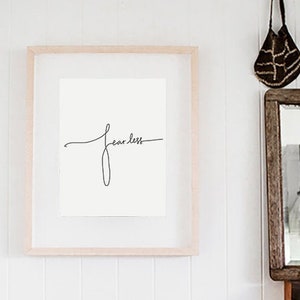 Fearless Printable Poster, Minimalist Wall Art, Bedroom Wall Art, Dorm Wall Art, Typography Wall Art, Gallery Wall Art