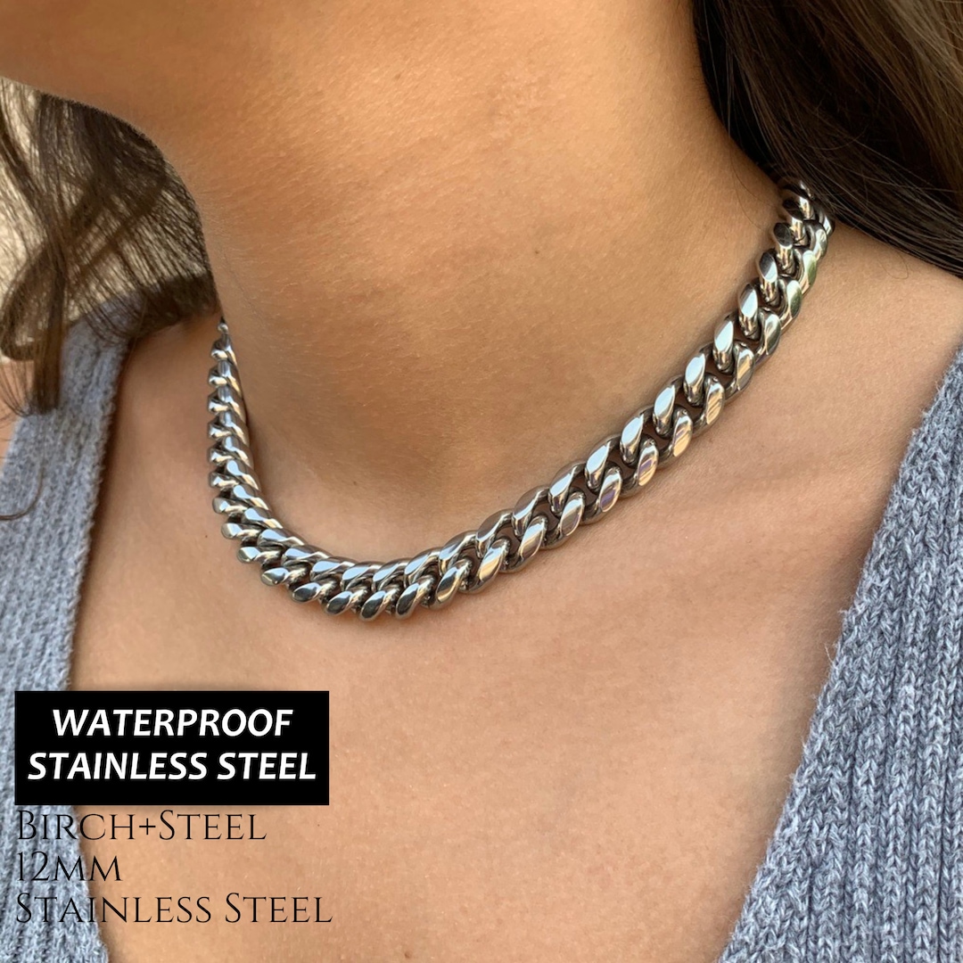 【BLACKPURPLE】[BLACK LABEL]CUBAN CHAIN CHOKER NECKLACE 46cm BLACKPURPLE】[BLACK LABEL]CUBAN CHAIN CHOKER NECKLACE 46cm