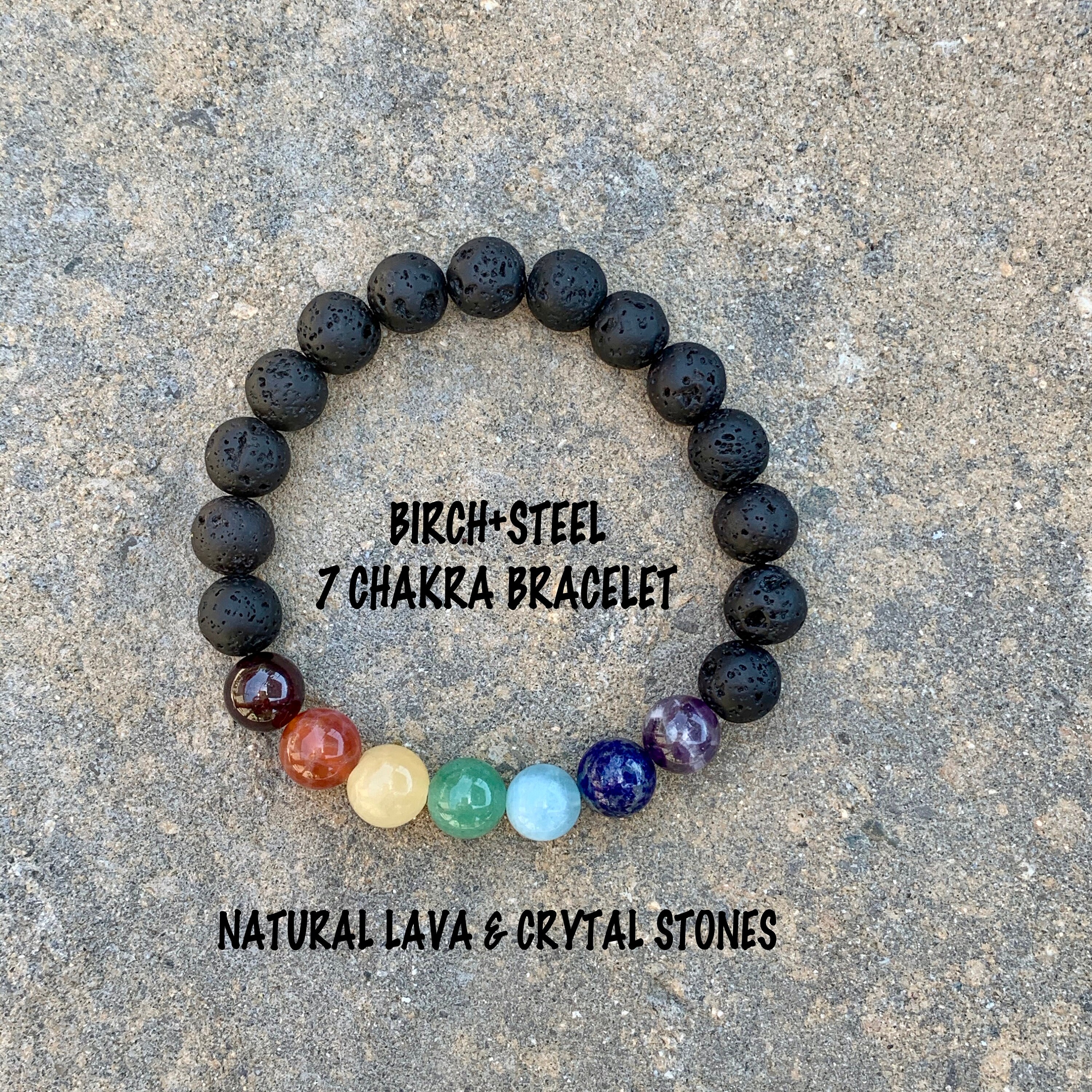 7 Chakra Heilung Perlen Armband Natürliche Lava Yoga Reiki Stein