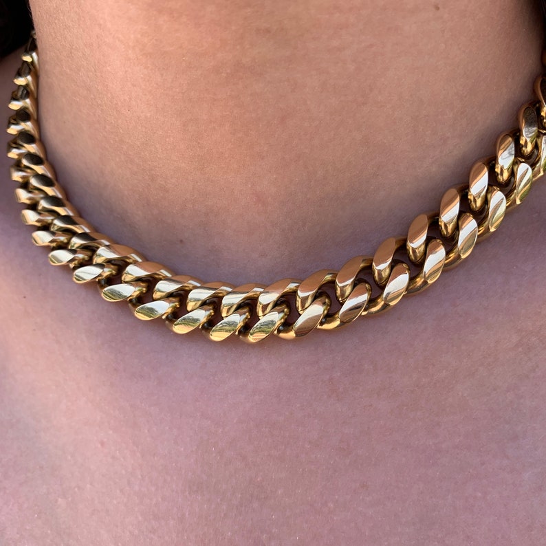 Gold Chain Choker Women Thick Heavy Solid 316L Stainless Etsy