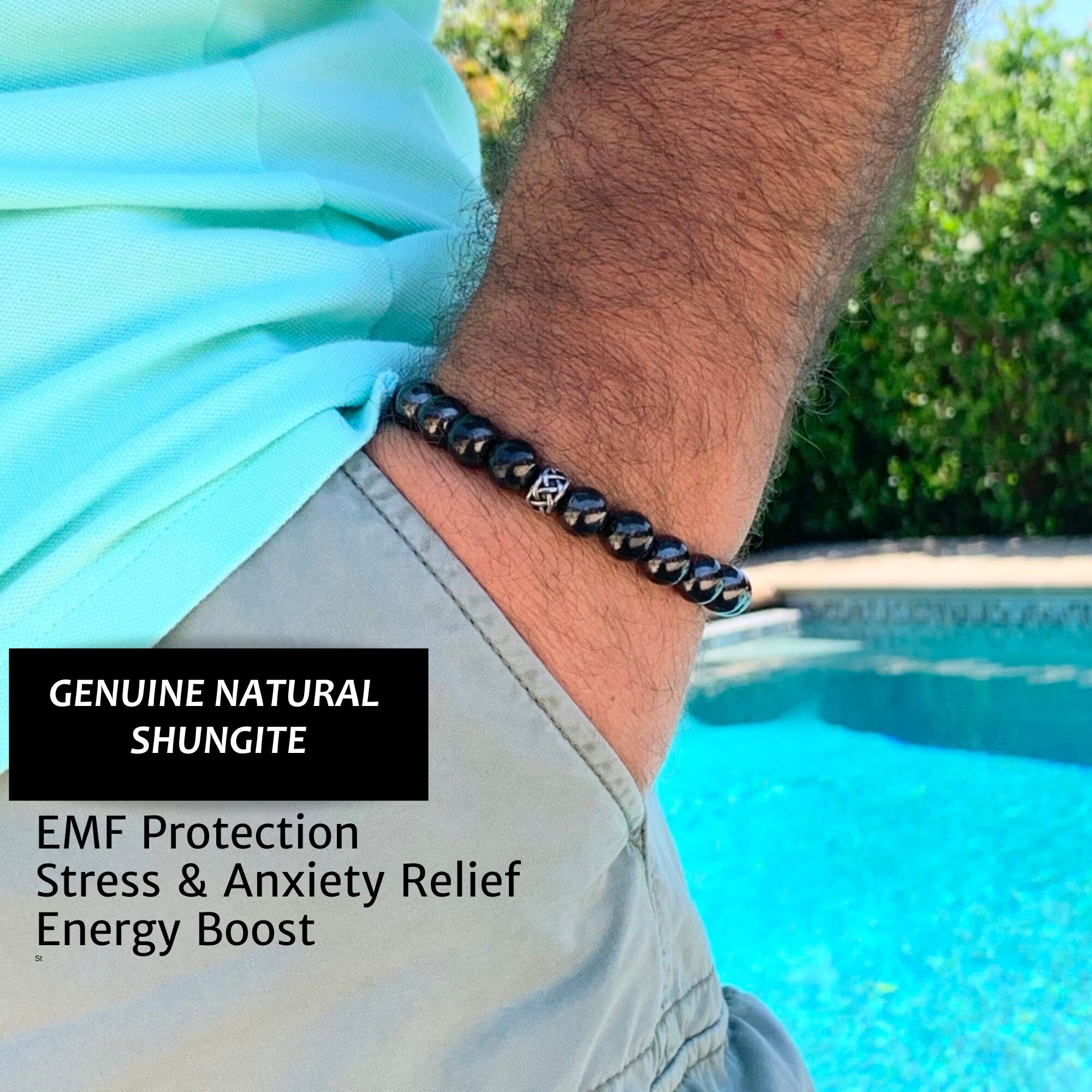 Stress and Anxiety Relief Bracelet Shungite Bracelet EMF Protection Bracelet Detox Protect Healing Bracelet Power Meditation Bracelet Etsy UK