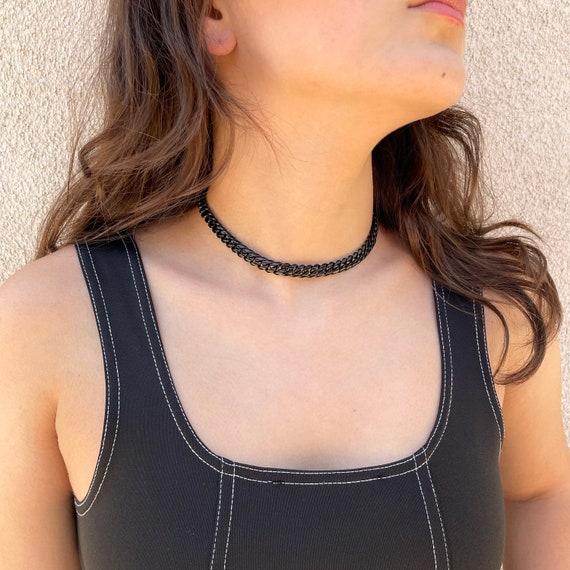 Jabón Objetivo Dispersión Collar de cadena de eslabones negros gargantilla de cadena de - Etsy México Jabón Objetivo Dispersión Collar de cadena de eslabones negros gargantilla de cadena de - Etsy México