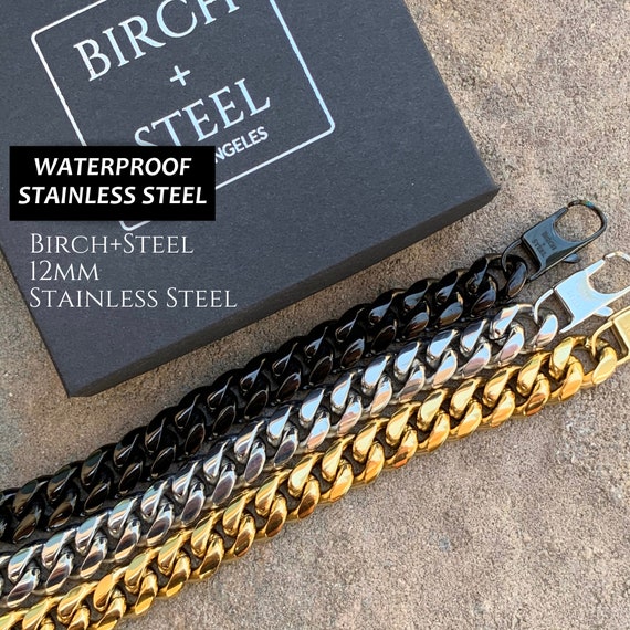 Bracciale A Catena Cubana In Acciaio Inossidabile Dorato Da 14 Mm: Catena Impermeabile, Ipoallergenica E Anti-sudore - Italia - Foto 3