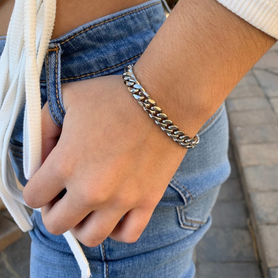 Silver Chain Bracelet Stainless Steel 