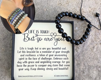 Adjustable Gemstone Bracelet: Inspirational Empowerment Gift