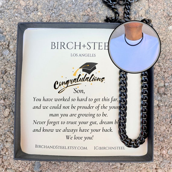Graduation necklace for best sale son