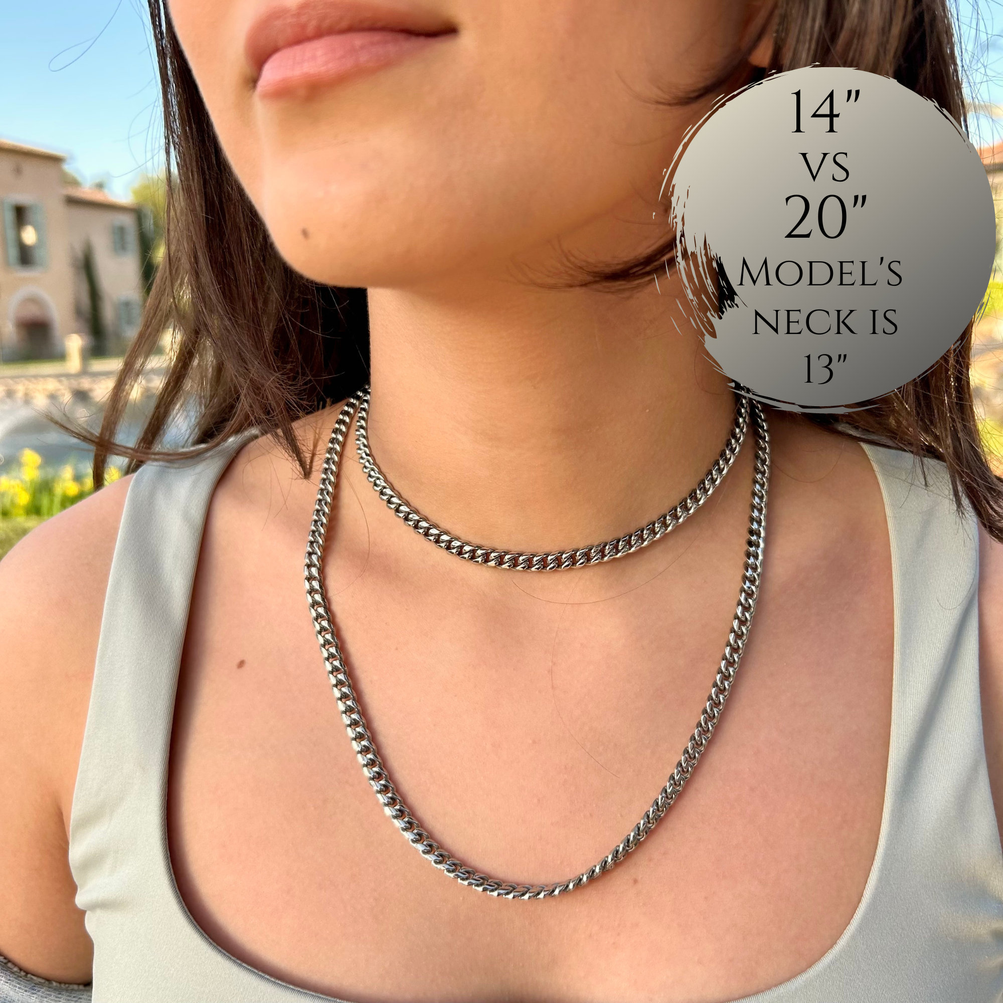 Dainty Cuban Link Chain Thin Stainless Steel Layering Chain Layering Cuban Link Chain 6 mm Waterproof Steel Cuban Choker 13 24 Length
