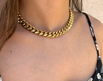 Gold Chain Choker Women Thick Heavy 