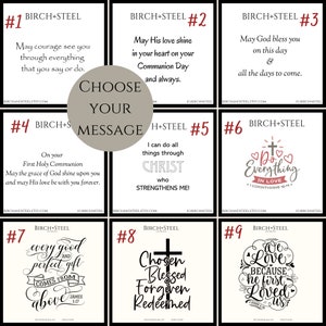 May include: Nine printable cards with inspirational quotes and bible verses. The cards are white with black text and feature a variety of designs, including crosses, hearts, and flowers.