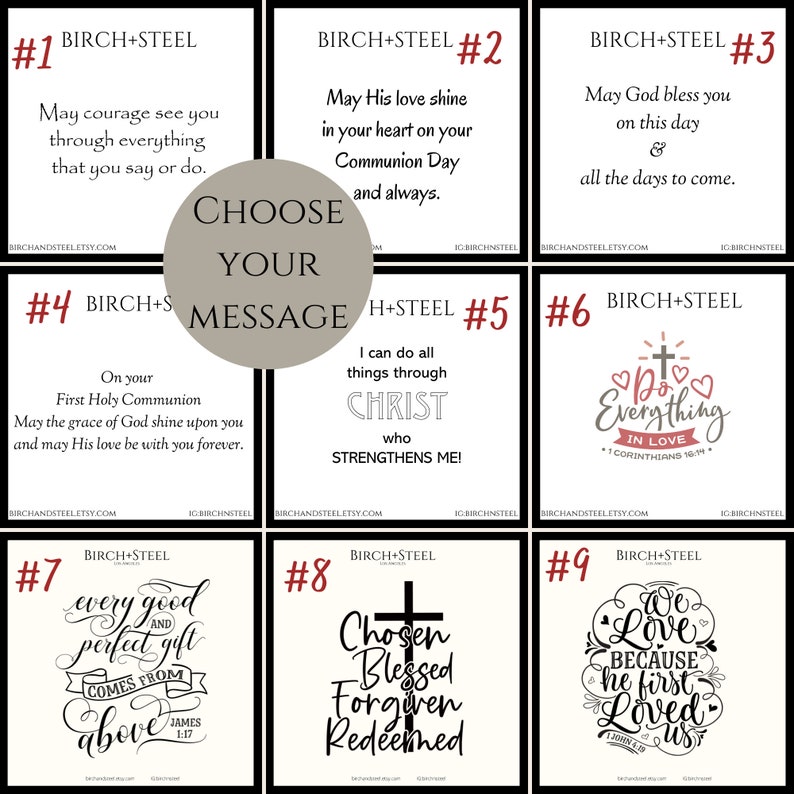 May include: Nine printable cards with inspirational quotes and bible verses. The cards are white with black text and feature a variety of designs, including crosses, hearts, and flowers.