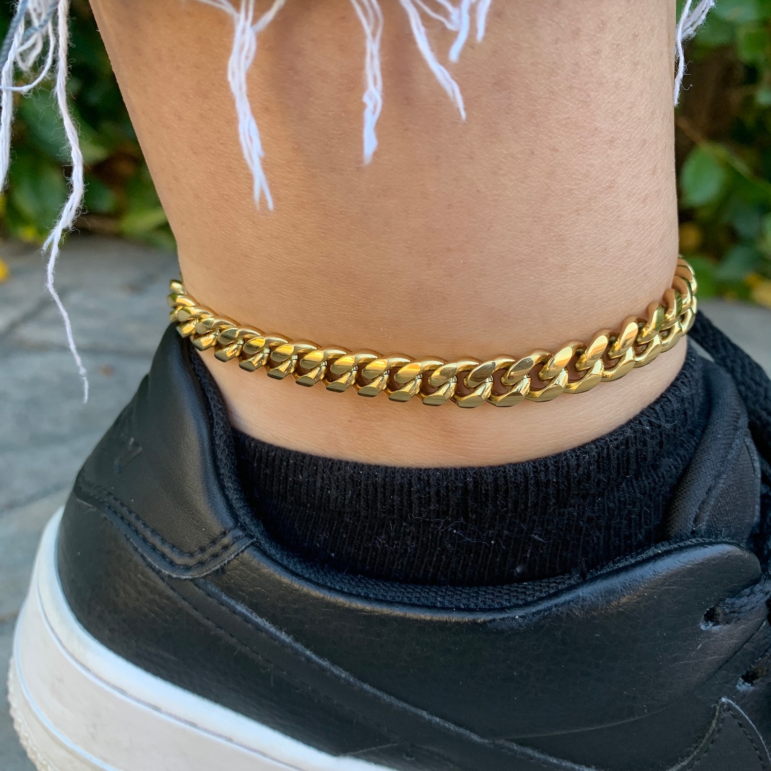 Gold Cuban Link Ankle Bracelet 8mm Gold Chain Link Anklet Etsy