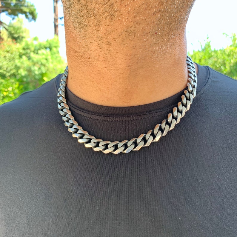 Matte Stainless Steel Chain Thick Stainless Steel Chain Etsy