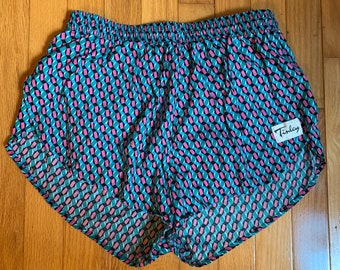 Vintage Tinley Vibrant Geometric Running Shorts with Lining