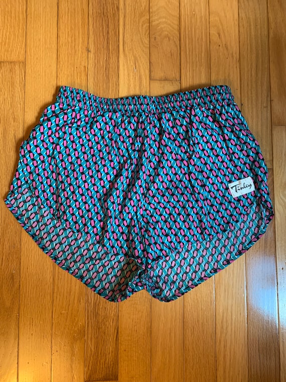 Vintage Tinley Vibrant Geometric Running Shorts wi
