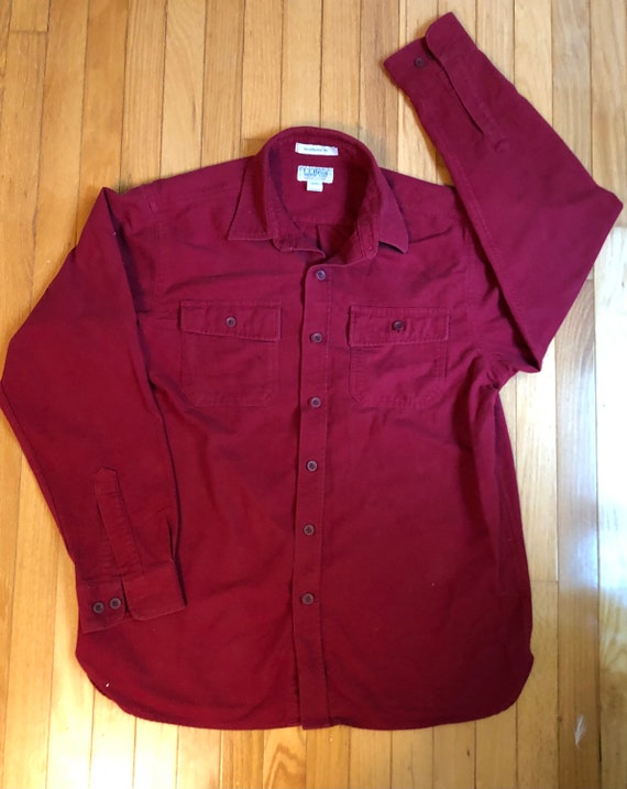 Vintage "L.L. Bean" Red-Burgundy Chamois Shirt