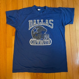 Vintage 1980s Blue Dallas Cowboys T-shirt Logo-7