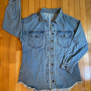 Vintage Fringed Light Denim Jacket