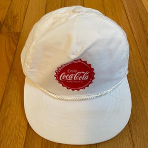 Vintage Coca Cola White Snapback with Cord