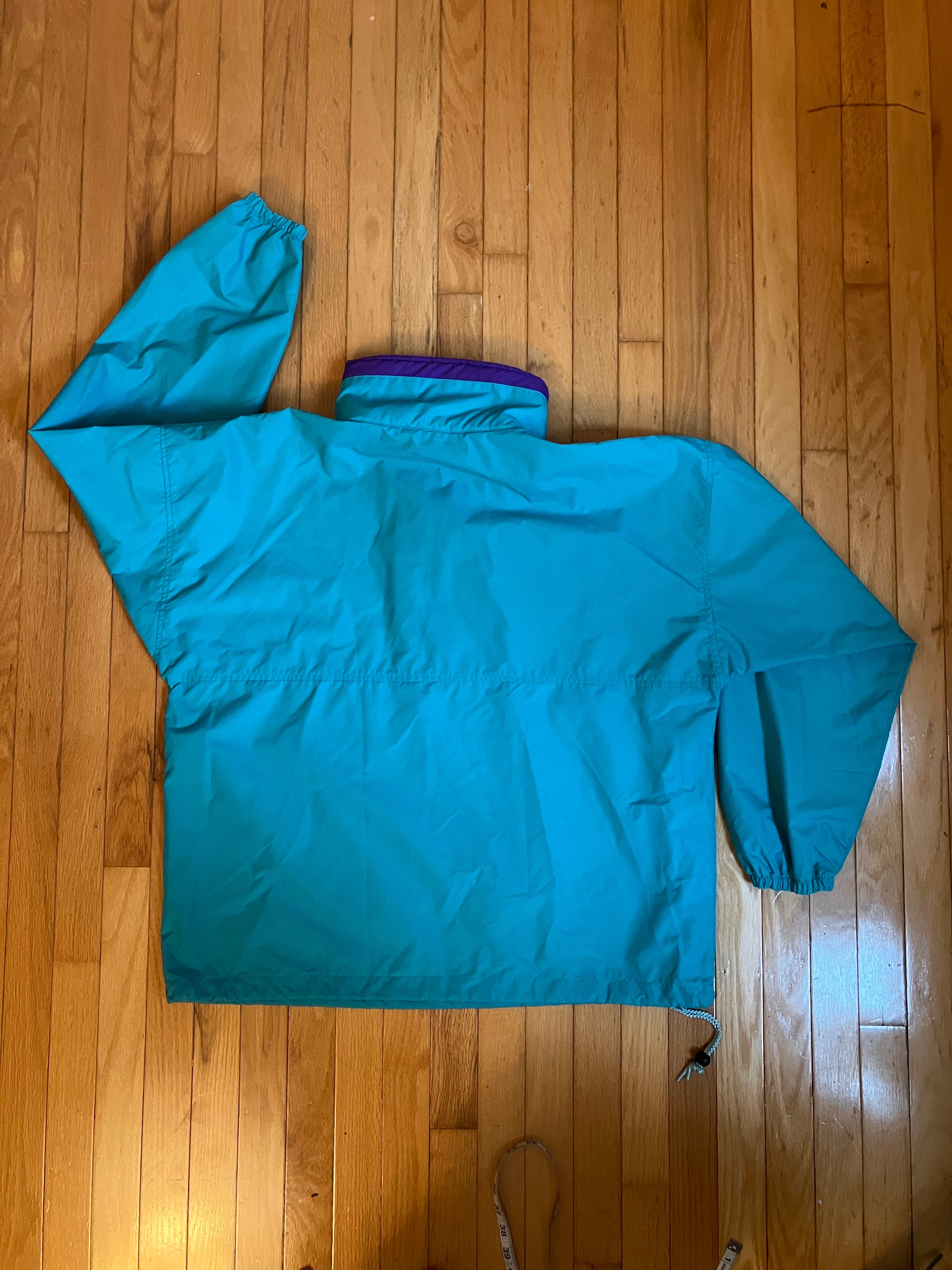 Veste Windbreaker Vintage Elk River - Turquoise/vert - Taille L - Zip Complet - Occasion Très Bon état