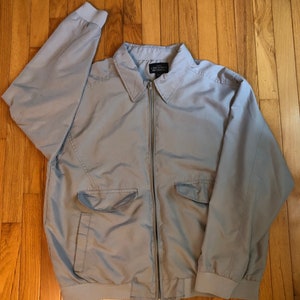 Vintage "Executive Division" Cream Colored Bomber Jacket by Haband
