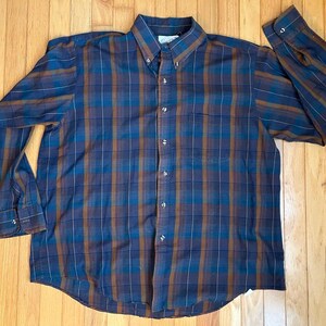 Vintage 1970s/1980s Cove Creek Plaid Long Sleeve Button Down Shirt - Men's XL (Made in USA)